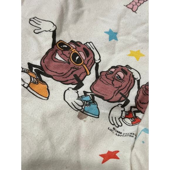 Vintage 80s California Raisins Twin Sheet Set Sears Nostalgic Refashion Kidcore - Picture 2 of 16